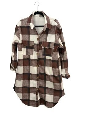 Womans Plaid Fall Shacket Long Line XL Country Farmhouse Quiet Luxury Outdoors
